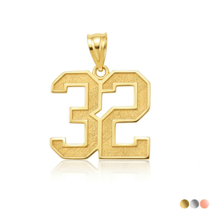 Gold Personalized Jersey Name & Number Engravable Pendant Necklace (Available in Yellow/Rose/White Gold)