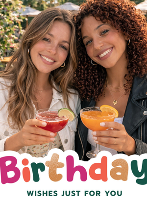 Birthday Wishes Just For You Typography Photo Upload Card