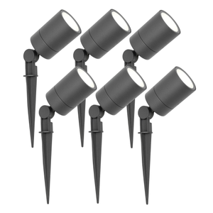 6x LED Gartenstrahler - IP65 - 3W - 6500K - 1M Kabel - Anthrazit