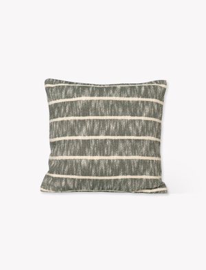 Wychwood Stripe Cushion 50X50cm - Recycled Cotton, Fern