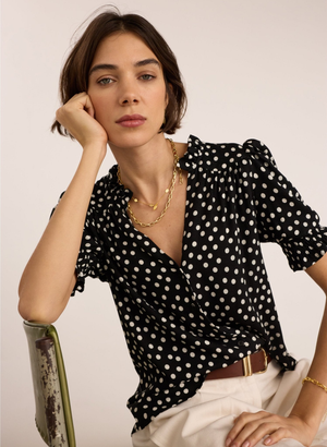 Nolan Printed Blouse - UK 14 | EU 40 | US 10 / Black Polka