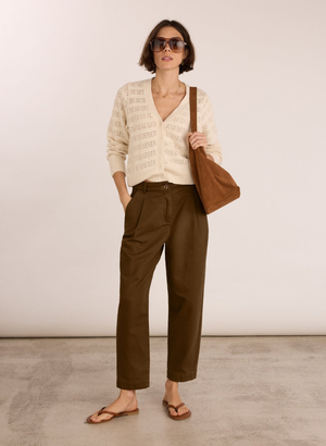 Paola Organic Cotton Chino - UK 18 | EU 44 | US 14 / Milk Chocolate
