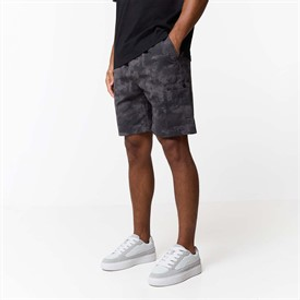 Closure London Mens Ripstop Camo Utility Cargo Shorts Black Camo