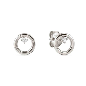 Dream Beats Silver Open Circle Zirconia Stud Earrings