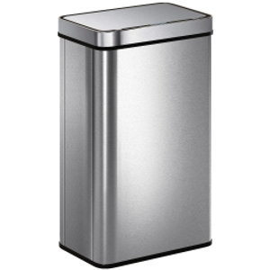 HOMCOM 60 L Sensor Can,  Sensor Bin with Soft-Close Lid, Fingerprint-Proof Stainless Steel, Silver Tone