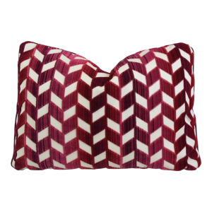Designer Schumacher Chevron Strié Velvet Feather/Down Pillow