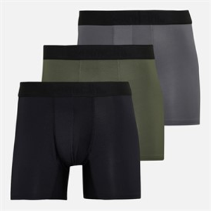Bench Mens Veriato Three Pack Microfibre Boxers Black/Khaki/Steel Grey