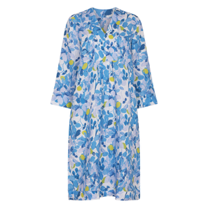 Green Plum Print Picot Midi Dress Linen Multi (XL)