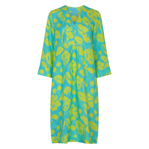 Ikat Rose Picot Midi Dress Linen Lime (L)