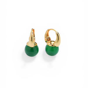 The Sienna Hoops In Green (one size)