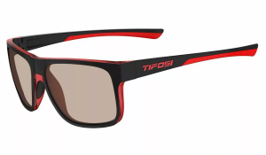 Tifosi Swick Prescription Sunglasses - Satin Black & Crimson - Satin Black & Crimson, Essilor Sun 1.5 Brown Transitions