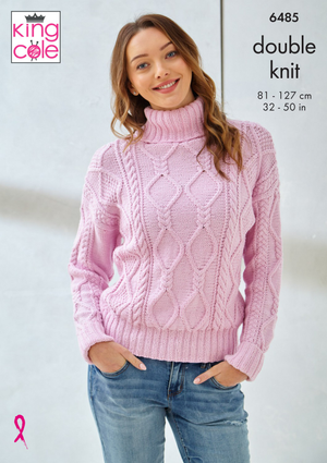 Sweater and Slipover in King Cole Cottonsoft DK (6485)