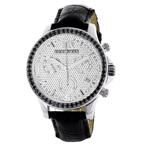 Luxurman Men's Black Diamond Watch 3ct