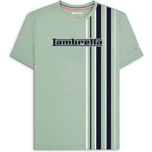 Lambretta Mens Multi Stripe Short Sleeve T-Shirt - M / Iceberg Green