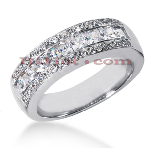 14k Gold Men's Diamond Wedding Ring 1.65ct