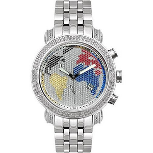 Diamond Watch for Men | Joe Rodeo Tyler | 49mm | Mother of Pearl Map Dial | 2ct
