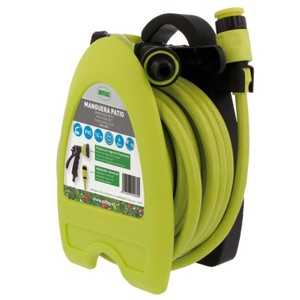 Patio House Hose Set 10m – Pistachio Green PVC Hose with 6-Function Spray Gun