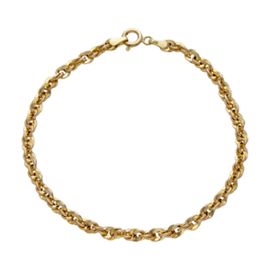 Pre-Owned 9ct Yellow Gold 7.5" Hollow Rope Twist Link Bracelet