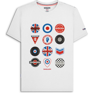 Lambretta Mens Badges Short Sleeve T-Shirt - 3XL / White