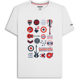Lambretta Mens Music Icon Short Sleeve Graphic T-Shirt - L / White