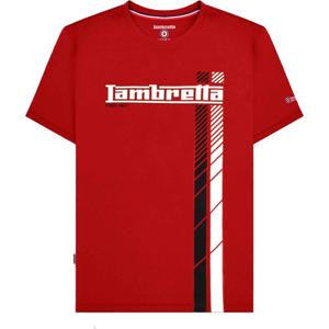 Lambretta Mens Fade Racing Stripe Short Sleeve T-Shirt - M / Red