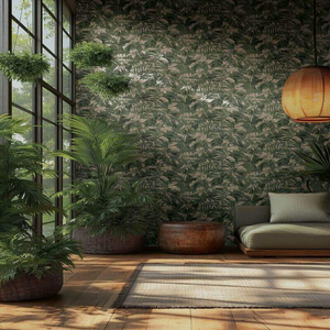 Galerie Horizon Cloud Forest Green Metallic Wallpaper - HZ62052