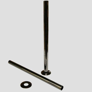 Radiator Pipe Covers &amp; Shroud Set - 300mm Black Nickel Pair