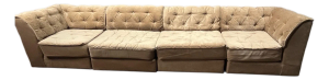 Vintage 70s Gold Suede Style Modular Couch