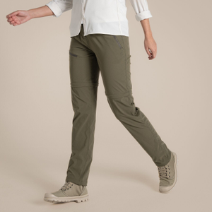 Craghoppers Womens NosiLife Pro III Zip Off Walking Trousers - 10 R / Wild Olive