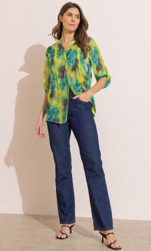 Bold Watercolour Print Shirt - Green