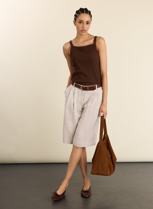 Tobi Long Tailored Linen Shorts - UK 12 | EU 38 | US 08 / Neutral