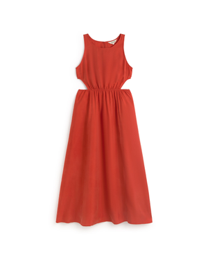 Cupro Kin Red Midi Dress (S)