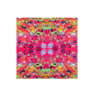 Mulberry Silk Scarf– Pink | Dragon Fruit Print | Small (one size)