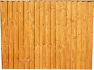 DENBIGH TIMBER VERTICAL BOARD FENCE PANEL 6 x 4' APEX CAP VB6X4