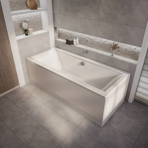 Milano Elswick - 1700mm x 700mm Modern Double Ended Bath - with Side and End Panel
