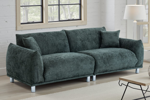 Textured Chenille Green 3 Seater Sofa MURANO