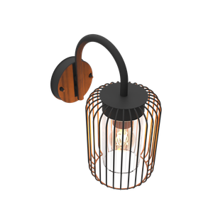 Calex LED Wandleuchte Außen - E27-Fassung - IP44 - Schwarz
