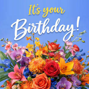 Moonpig It's Your Birthday Bright Bouquet Floral Typography Card