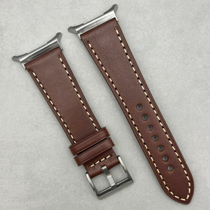 The Venice: Mocha Brown Italian Vegetable Tanned Leather Samsung Galaxy Watch Ultra / Watch 8/9 Strap