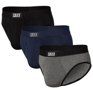 Herren 3-Pack Ultra Super Soft Brief Fly Underwear (Schwarz)