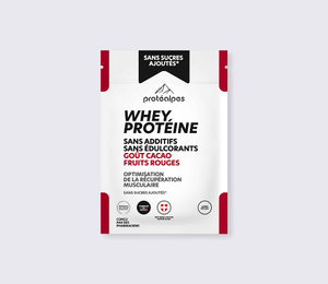 Whey Protéine - Unidose - Sans sucres ajoutés - Cacao Fruits rouges