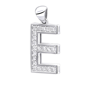 14K Gold Diamond Initial Letter Pendant 0.33ct