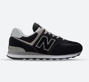 Men's Wide Fit New Balance ML574EVB Walking/Running Trainers - Exclusive - Black/White ENCAP Width 4E