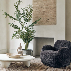 Natasha Faux Shearling Armchair, Charcoal