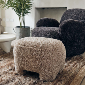Calvello Faux Shearling Pouffe