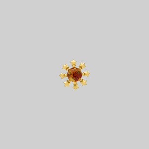 SOLARIS. Flaming Sun Amber Stud Earring - Gold