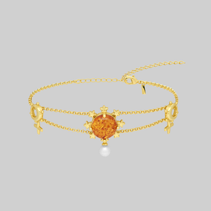 SOLARIS. Flaming Sun Amber Bracelet - Gold - Gold