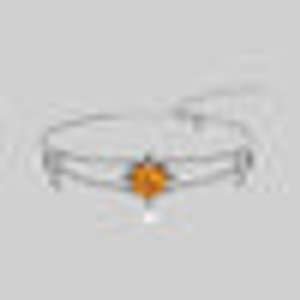 SOLARIS. Flaming Sun Amber Bracelet - Silver