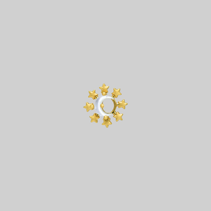 LUNAE. Crescent Moon Pearl Stud Earring - Gold