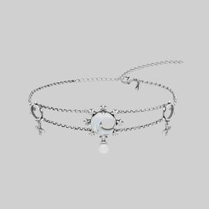 LUNAE. Crescent Moon Pearl Bracelet - Silver - Silver